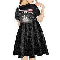 Personalised New Zealand Maori Kid Short Sleeve Dress Manaia Mix Koru LT7 - Polynesian Pride