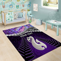 Personalised New Zealand Maori Area Rug Manaia Paua Shell Purple LT7 - Polynesian Pride