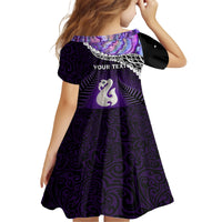 Personalised New Zealand Maori Family Matching Tank Maxi Dress and Hawaiian Shirt Manaia Paua Shell Purple LT7 - Polynesian Pride