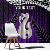 Personalised New Zealand Maori Window Curtain Manaia Paua Shell Purple LT7 - Polynesian Pride