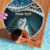 Personalised New Zealand Maori Beach Blanket Manaia Paua Shell Turquoise LT7 - Polynesian Pride