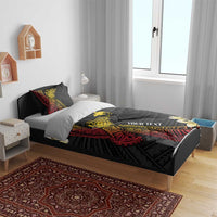 Personalized Papua New Guinea Bedding Set Kundu Drum Carving Motifs