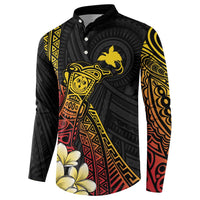 Personalized Papua New Guinea Button Sweatshirt Kundu Drum Carving Motifs