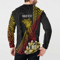 Personalized Papua New Guinea Button Sweatshirt Kundu Drum Carving Motifs