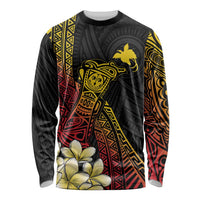 Personalized Papua New Guinea Long Sleeve Shirt Kundu Drum Carving Motifs