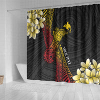 Personalized Papua New Guinea Shower Curtain Kundu Drum Carving Motifs