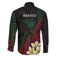 Personalized Papua New Guinea Family Matching Off Shoulder Maxi Dress and Hawaiian Shirt Kundu Drum Motifs - Sepik Colors