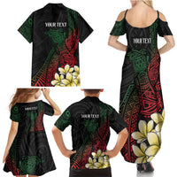 Personalized Papua New Guinea Family Matching Summer Maxi Dress and Hawaiian Shirt Kundu Drum Motifs - Sepik Colors