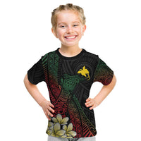 Personalized Papua New Guinea Kid T Shirt Kundu Drum Motifs - Sepik Colors