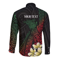 Personalized Papua New Guinea Long Sleeve Button Shirt Kundu Drum Motifs - Sepik Colors