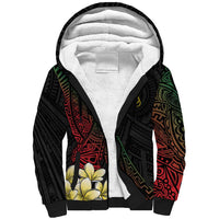 Personalized Papua New Guinea Sherpa Hoodie Kundu Drum Motifs - Sepik Colors