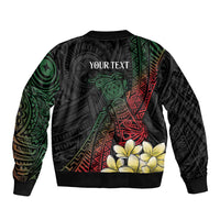 Personalized Papua New Guinea Sleeve Zip Bomber Jacket Kundu Drum Motifs - Sepik Colors