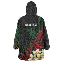 Personalized Papua New Guinea Wearable Blanket Hoodie Kundu Drum Motifs - Sepik Colors