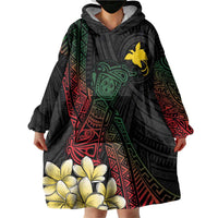 Personalized Papua New Guinea Wearable Blanket Hoodie Kundu Drum Motifs - Sepik Colors