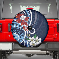 Bula Fiji Tagimaucia Mix Plumeria Masi Tapa Spare Tire Cover Blue