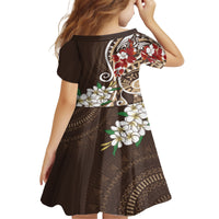 Bula Fiji Tagimaucia Mix Plumeria Masi Tapa Family Matching Puletasi and Hawaiian Shirt Brown LT7 - Polynesian Pride