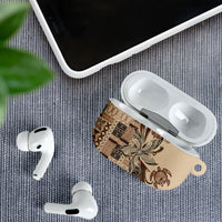 Talofa Samoa Mamanu Siapo Mix Malu AirPods Case Classic Beige Frangipani and Turtles