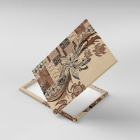 Talofa Samoa Mamanu Siapo Mix Malu Canvas Wall Art Classic Beige Frangipani and Turtles