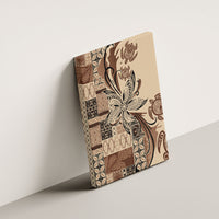 Talofa Samoa Mamanu Siapo Mix Malu Canvas Wall Art Classic Beige Frangipani and Turtles