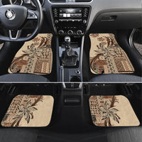 Talofa Samoa Mamanu Siapo Mix Malu Car Mats Classic Beige Frangipani and Turtles LT7 Set 4pcs Beige - Polynesian Pride
