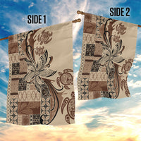 Talofa Samoa Mamanu Siapo Mix Malu Garden Flag Classic Beige Frangipani and Turtles LT7 - Polynesian Pride