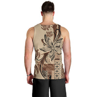 Talofa Samoa Mamanu Siapo Mix Malu Men Tank Top Classic Beige Frangipani and Turtles