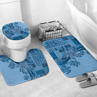 Talofa Samoa Mamanu Siapo Mix Malu Bathroom Set Cool Blue Frangipani and Turtles