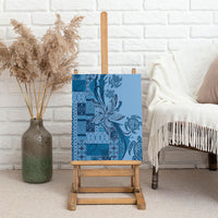 Talofa Samoa Mamanu Siapo Mix Malu Canvas Wall Art Cool Blue Frangipani and Turtles LT7 - Polynesian Pride