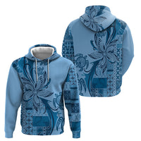 Talofa Samoa Mamanu Siapo Mix Malu Hoodie Cool Blue Frangipani and Turtles