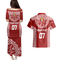 Personalised Tonga Rugby Couples Matching Puletasi Dress and Hawaiian Shirt Ikale Tahi Champions World Cup 2023 LT7 - Polynesian Pride