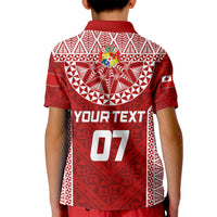 Personalised Tonga Rugby Kid Polo Shirt Ikale Tahi Champions World Cup 2023 LT7 - Polynesian Pride