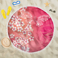 Dreamy Butterfly Polynesian - Breast Cancer Awareness Beach Blanket Floral Vibes