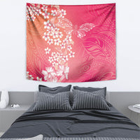 Dreamy Butterfly Polynesian - Breast Cancer Awareness Tapestry Floral Vibes