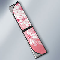 Breast Cancer Awareness Polynesian Auto Sun Shade Floral Pink Ribbon