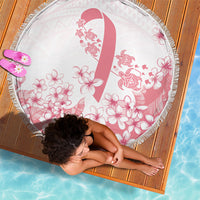 Breast Cancer Awareness Polynesian Beach Blanket Floral Pink Ribbon