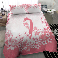 Breast Cancer Awareness Polynesian Bedding Set Floral Pink Ribbon