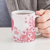 Breast Cancer Awareness Polynesian Ceramic Mug Floral Pink Ribbon