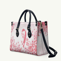 Breast Cancer Awareness Polynesian Leather Bag Floral Pink Ribbon