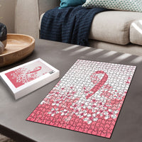 Breast Cancer Awareness Polynesian Puzzle Floral Pink Ribbon