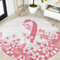 Breast Cancer Awareness Polynesian Round Carpet Floral Pink Ribbon