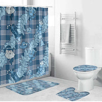 Blue Palaka Hawaii Cowboy Christmas Bathroom Set Paniolo Mix Maile Lei - Polynesian Pride