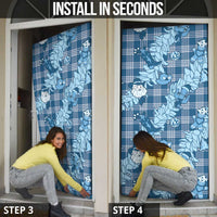 Blue Palaka Hawaii Cowboy Christmas Door Cover Paniolo Mix Maile Lei - Polynesian Pride