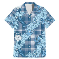 Blue Palaka Hawaii Cowboy Christmas Family Matching Mermaid Dress and Hawaiian Shirt Paniolo Mix Maile Lei - Polynesian Pride