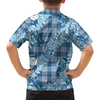 Blue Palaka Hawaii Cowboy Christmas Hawaiian Shirt Paniolo Mix Maile Lei - Polynesian Pride