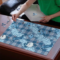 Blue Palaka Hawaii Cowboy Christmas Puzzle Paniolo Mix Maile Lei - Polynesian Pride