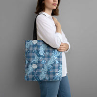 Blue Palaka Hawaii Cowboy Christmas Tote Bag Paniolo Mix Maile Lei - Polynesian Pride