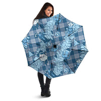 Blue Palaka Hawaii Cowboy Christmas Umbrella Paniolo Mix Maile Lei - Polynesian Pride