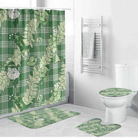 Green Palaka Hawaii Cowboy Christmas Bathroom Set Paniolo Mix Maile Lei - Polynesian Pride