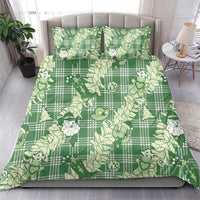 Green Palaka Hawaii Cowboy Christmas Bedding Set Paniolo Mix Maile Lei - Polynesian Pride