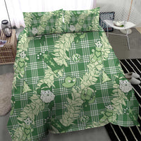 Green Palaka Hawaii Cowboy Christmas Bedding Set Paniolo Mix Maile Lei - Polynesian Pride